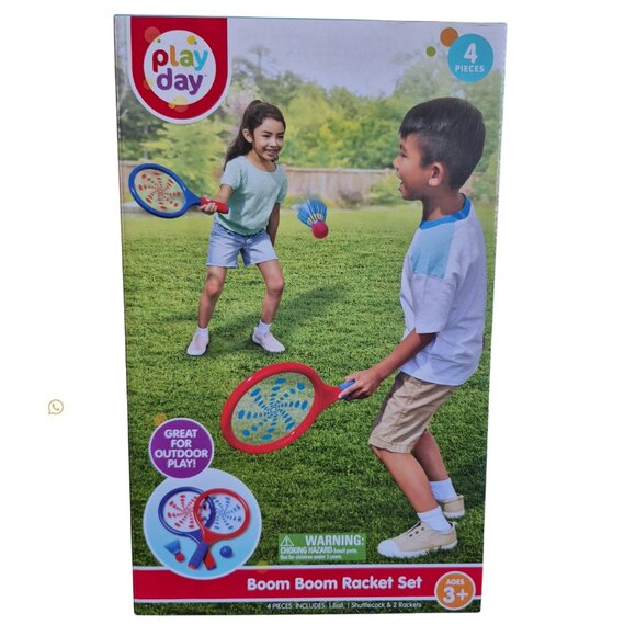 Play Day Boom Boom Racket Set for Kids | Outdoor Sports Game Toy | 4-Piece - Picture 1 of 5